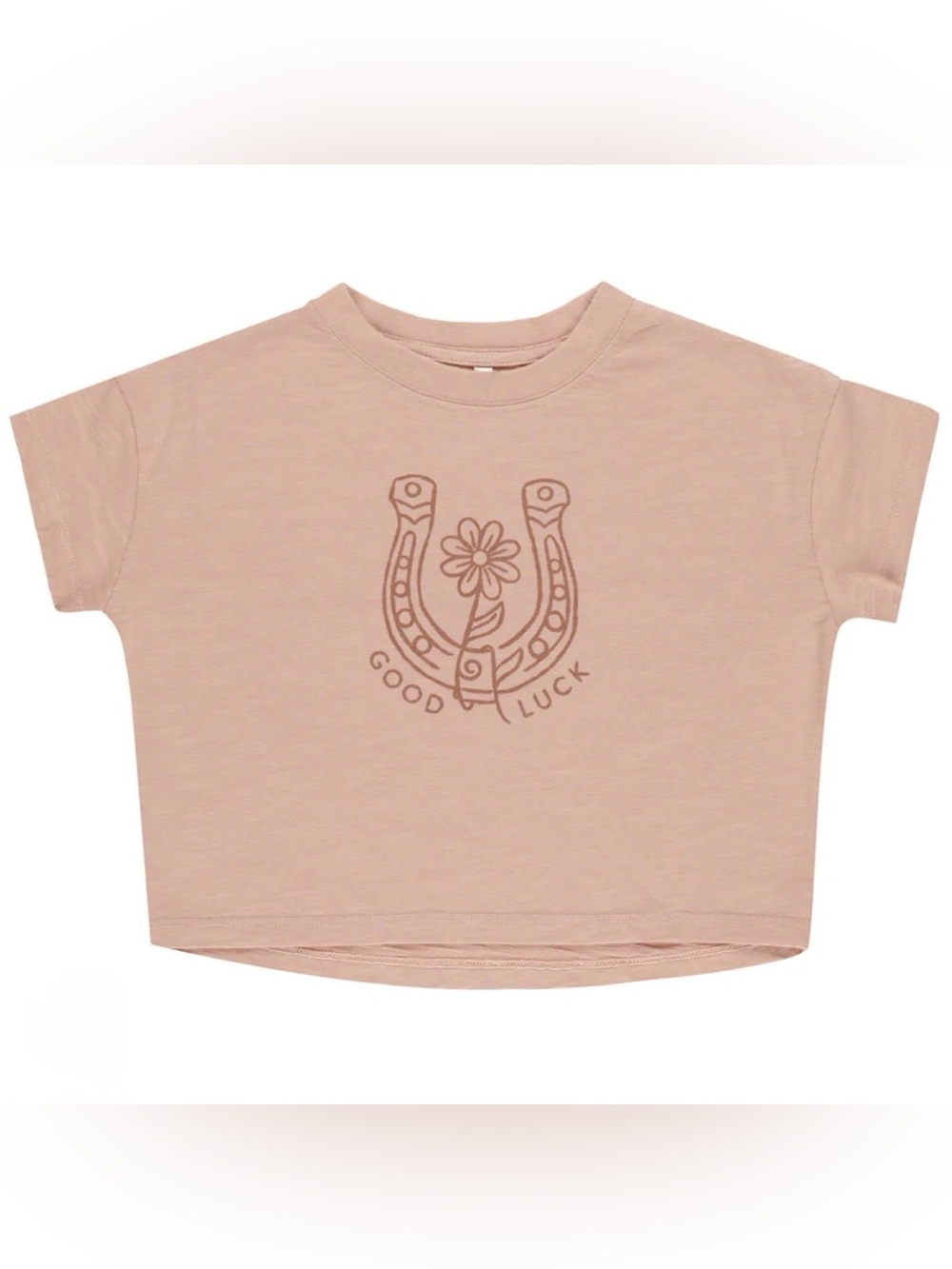 Rylee + Cru Dusty Rose Horseshoe 'Good Luck' Tee